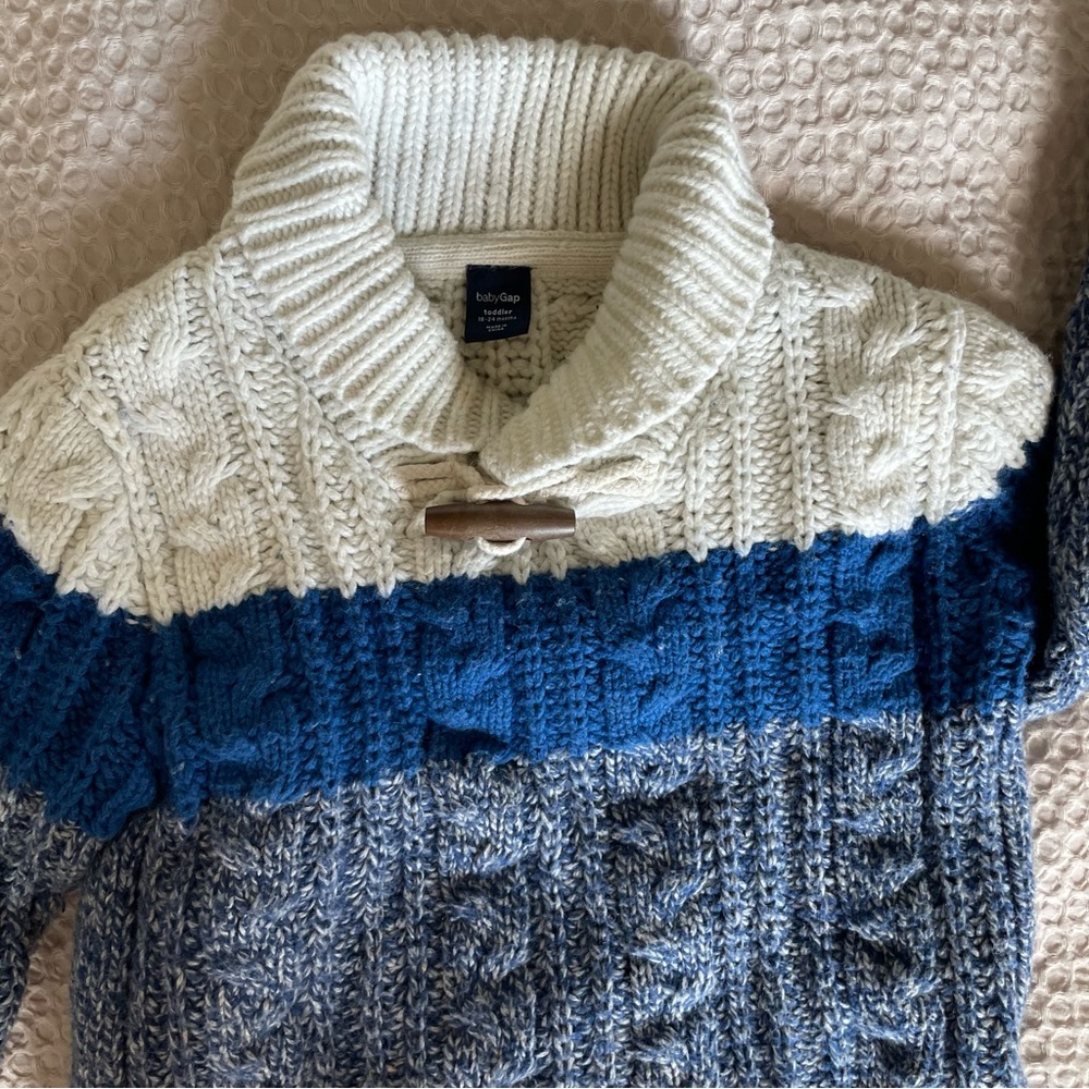 BabyGap Chunky Cable-knit Color Block Sweater